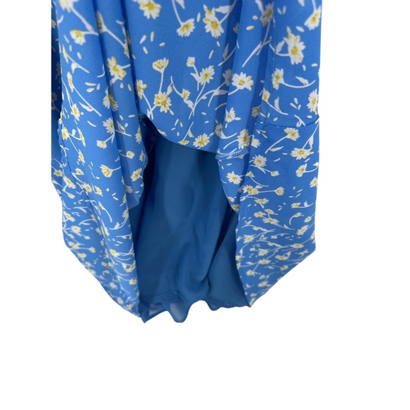 Blues & Greys Babydoll Dress Womens Sz L Retro Fairy Coquette Flowy Floral Cute - Picture 7 of 9